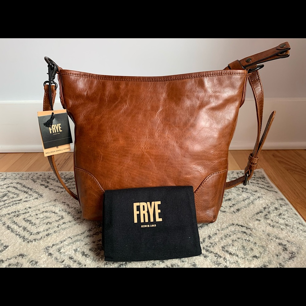 Frye Melissa Small Hobo Crossbody Purse in Cognac